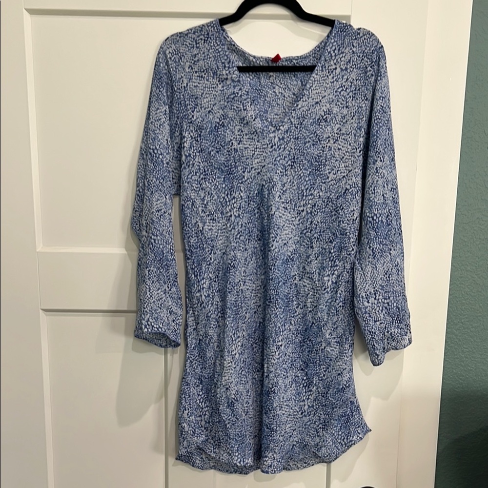 Natori Blue and White Pajama Top